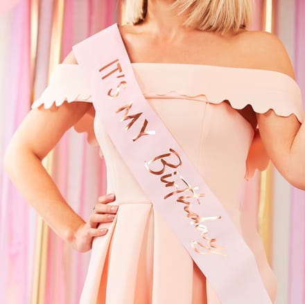 Wearable Accessories - Its My Birthday Pink Ombre Rose Gold Birthday Sash