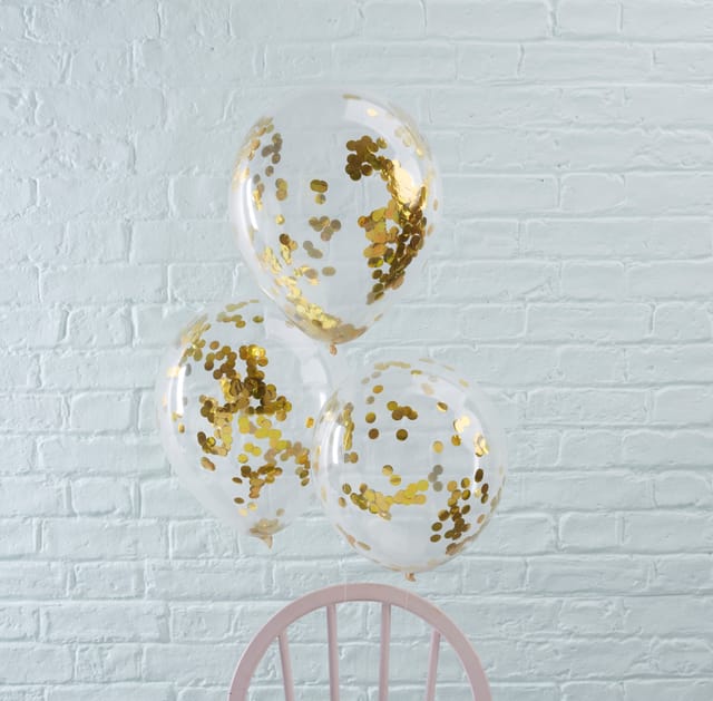 Gold Confetti Balloons