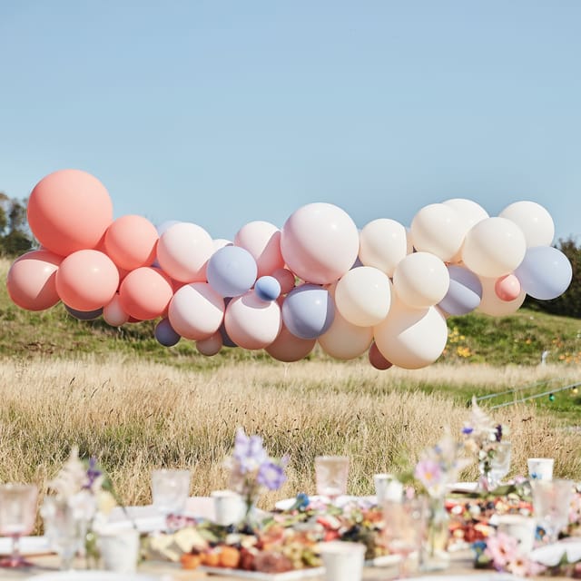 Boho Bride - Blush, Nude & Blue Hen Party Balloon Arch Kit