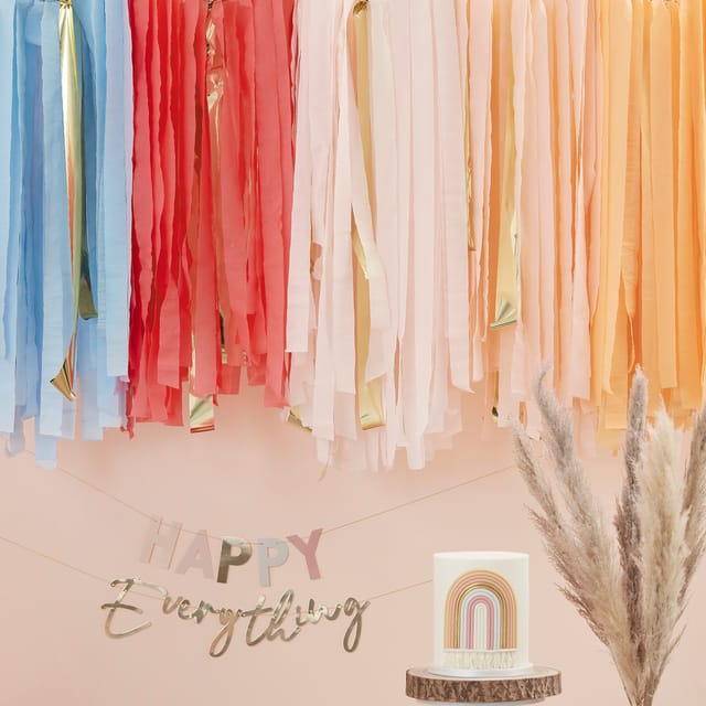 Happy Everything - Muted Pastel Streamer Ceiling Decoration