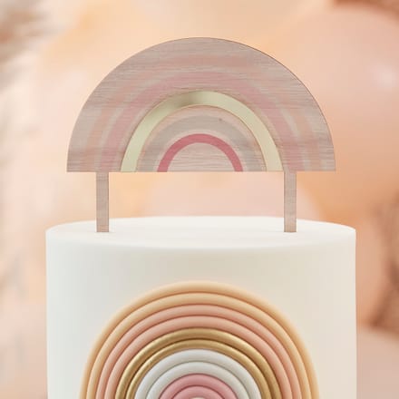 Happy Everything - Wooden And Acrylic Rainbow Cake Topper
