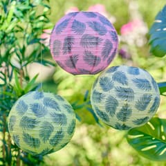 Hawaiian Tiki - Palm Leaf Printed Hanging Lantern Decorations