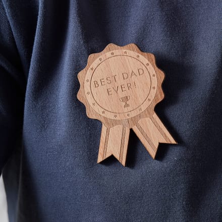 Fathers - Wooden Best Dad Ever Father's Day Badge