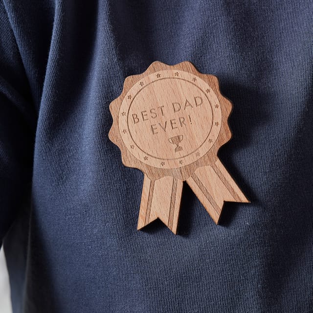 Fathers - Wooden Best Dad Ever Father's Day Badge