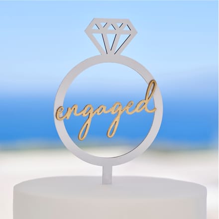 Engagement - Ring Cake Toppers