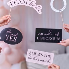 Future Mrs. - Pink, Black and White Hen Party Photo Booth Props