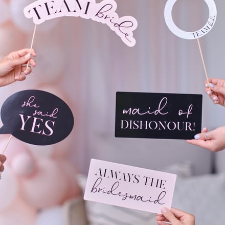 Future Mrs. - Pink, Black and White Hen Party Photo Booth Props