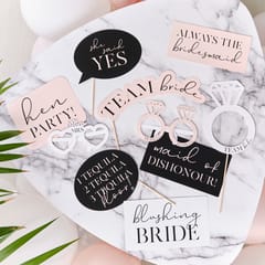 Future Mrs. - Pink, Black and White Hen Party Photo Booth Props