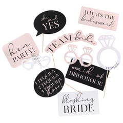 Future Mrs. - Pink, Black and White Hen Party Photo Booth Props