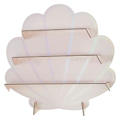 Mermaid - Iridescent and Pink Mermaid Shell Shaped Treat Stand