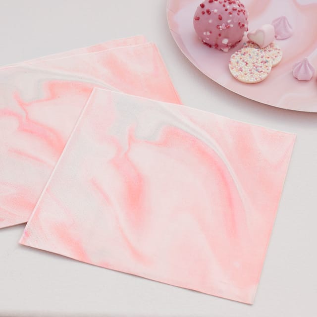 Tableware - Pink Marble Paper Napkins