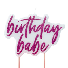 Candles - Hot Pink Glitter Birthday Babe Candle