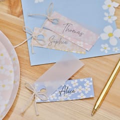 Floral Garden - Floral Place Cards with Vellum Paper