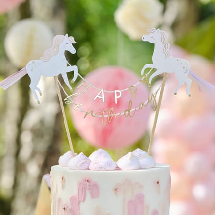 Princess Castle - Horse Happy Birthday Cake Topper