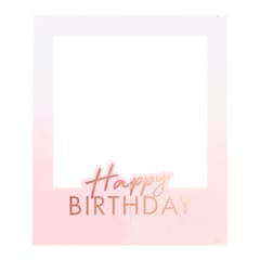 Rose Gold - Foiled Personalised Happy Birthday Selfie Photo Booth Frame