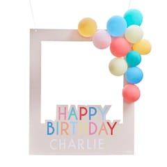 Bright Birthday - Customizable Multicoloured HB Photo Booth Frame with Balloons