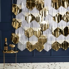 Decor - White and Gold Fringe Backdrop Background Decoration