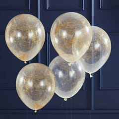 Balloon Mosaics - Gold Angel Hair Confetti Balloons