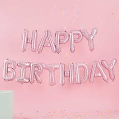 Bunting - Matte Pink Happy Birthday Bunting Balloons