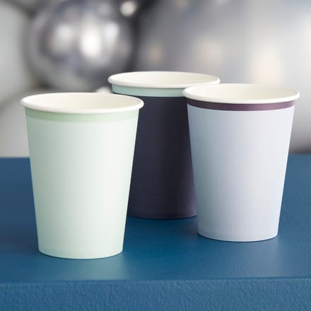 Navy Birthday - Navy, Blue & Mint Paper Cups