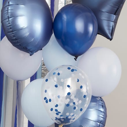Navy Birthday - Blue Navy Confetti Balloon Bundle