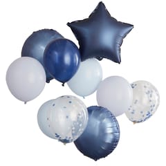 Navy Birthday - Blue Navy Confetti Balloon Bundle