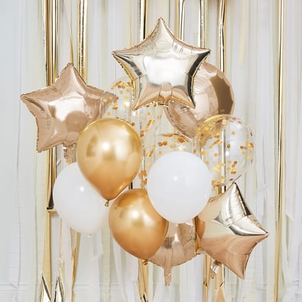 Gold Star Congrats - Metallic Gold Star Balloon Bundle