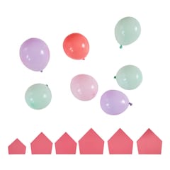 Pink Dino - Pink, Lilac and Pastel Green Balloon Mosaic Balloon Pack with Card Spikes