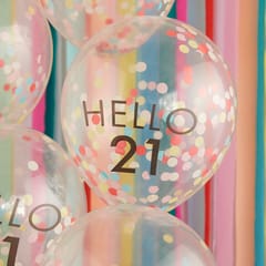 Hello 21 Birthday Balloons