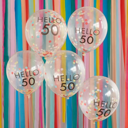 Hello 50th Birthday Balloons