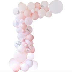 White, Pink and Confetti Hen Party Balloon Arch Kit