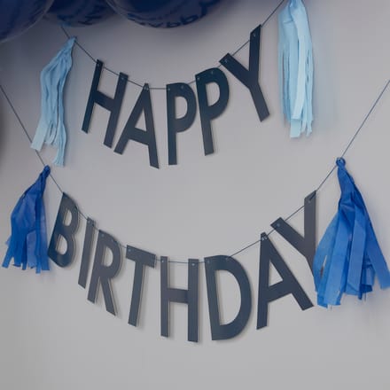 Navy HBD Bunting