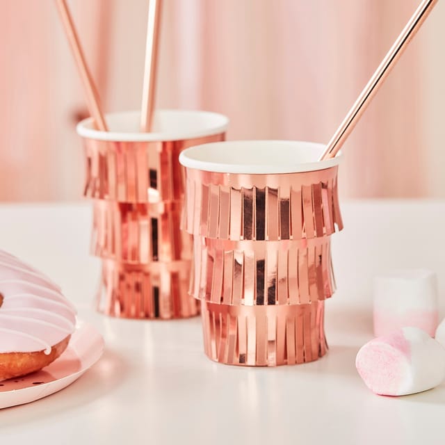 Rose Gold Fringe Cups